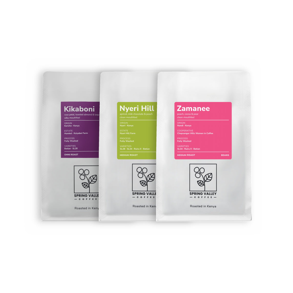 Reserve 3-Pack: Kikaboni, Nyeri Hill and Zamanee bags