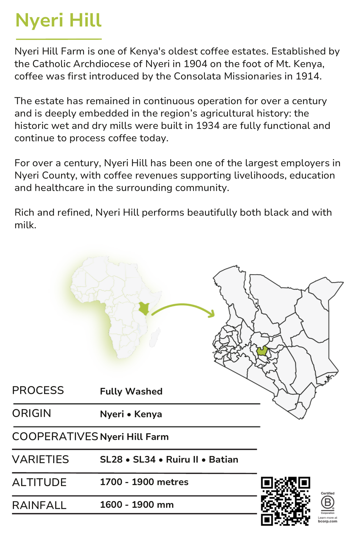 Nyeri Hill info card back